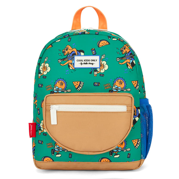 Sac à dos Hello Hossy - Chill Vibes avec motifs colorés et poche avant zippée
