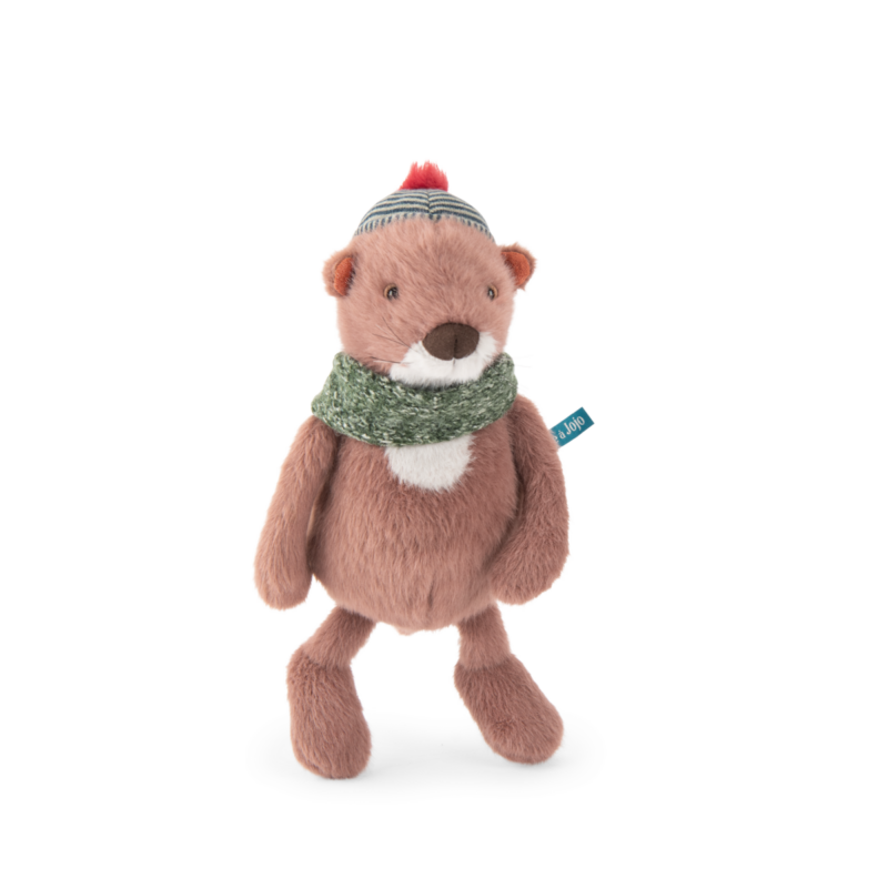 Peluche Loutre Gaby - La Bande à Jojo avec écharpe verte et bonnet coloré