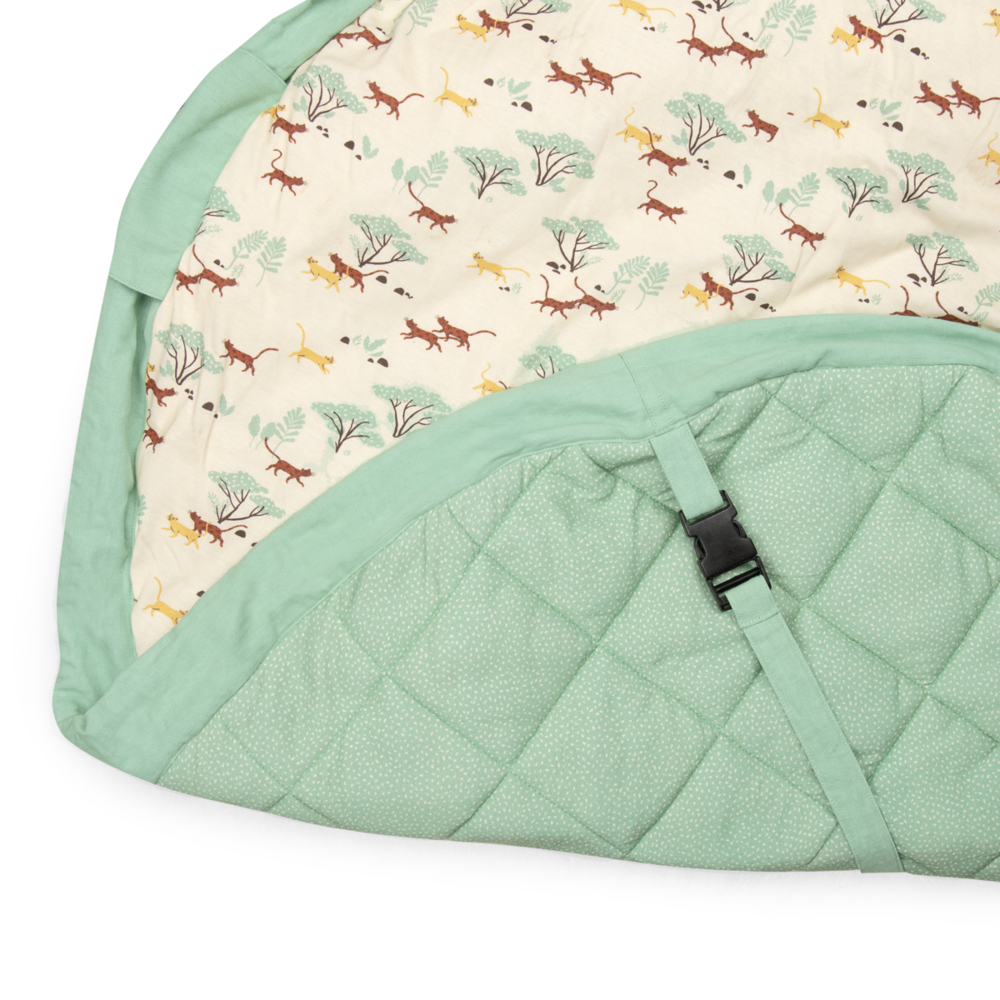 Tapis de jeu et sac de rangement La Forêt Mawa avec motifs animaux et fermeture à boucle
