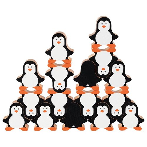 Jeu d'adresse – Les Pingouins : empilement de pingouins en bois, jouet éducatif