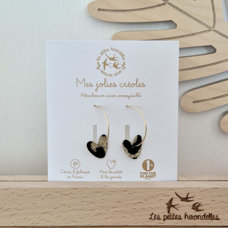 Créoles pailletées – Cœurs Léopard, boucles d'oreilles élégantes et scintillantes