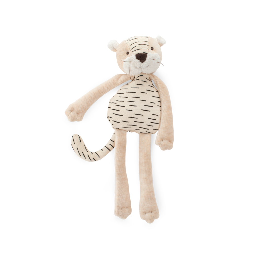 Doudou Hochet Tigre Baboo - La Forêt Mawa, peluche douce avec motif tigre